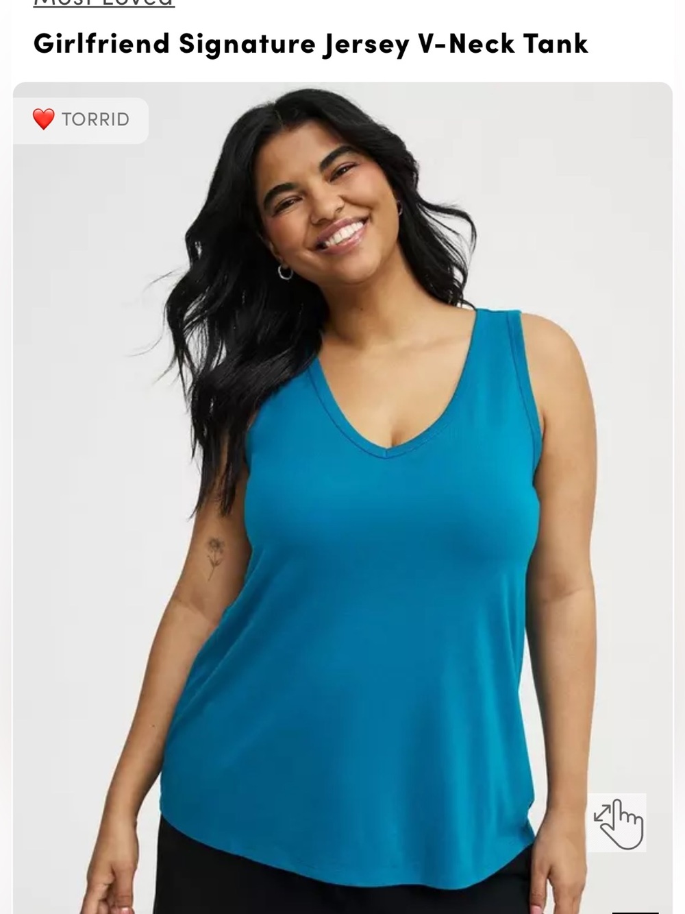 torrid Teal V-Neck Jersey Tank 2x nwt